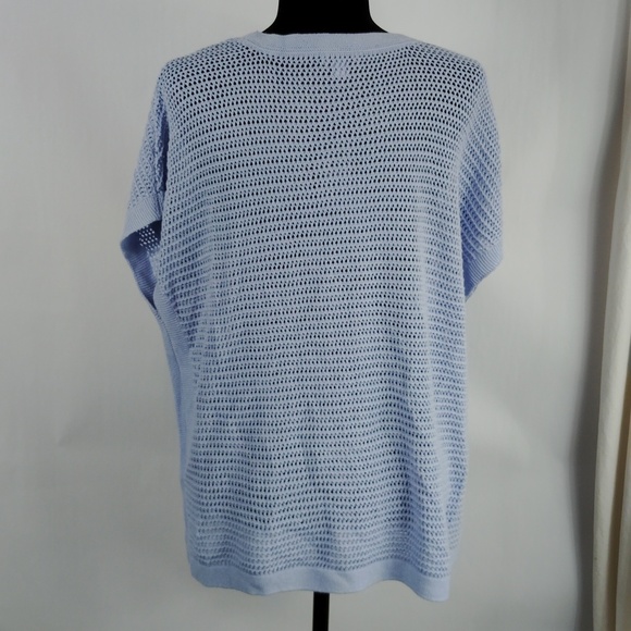 J. Jill Open Stitch Short Sleeve Tunic Sweater - Picture 8 of 10